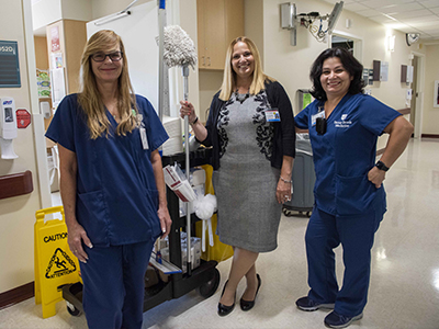 September 8-14 marks National Healthcare Environmental Services Week. In honor of this special week, I had the opportunity to celebrate on 17N with two incredibly dedicated housekeepers, Kathy Senese and Rosa Arriaza.