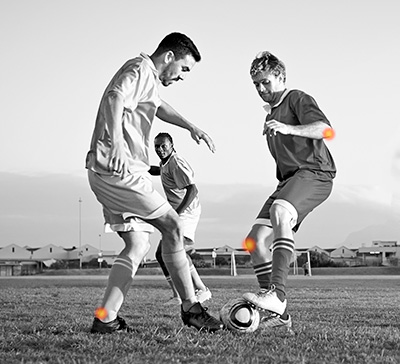 soccer players with joint pain